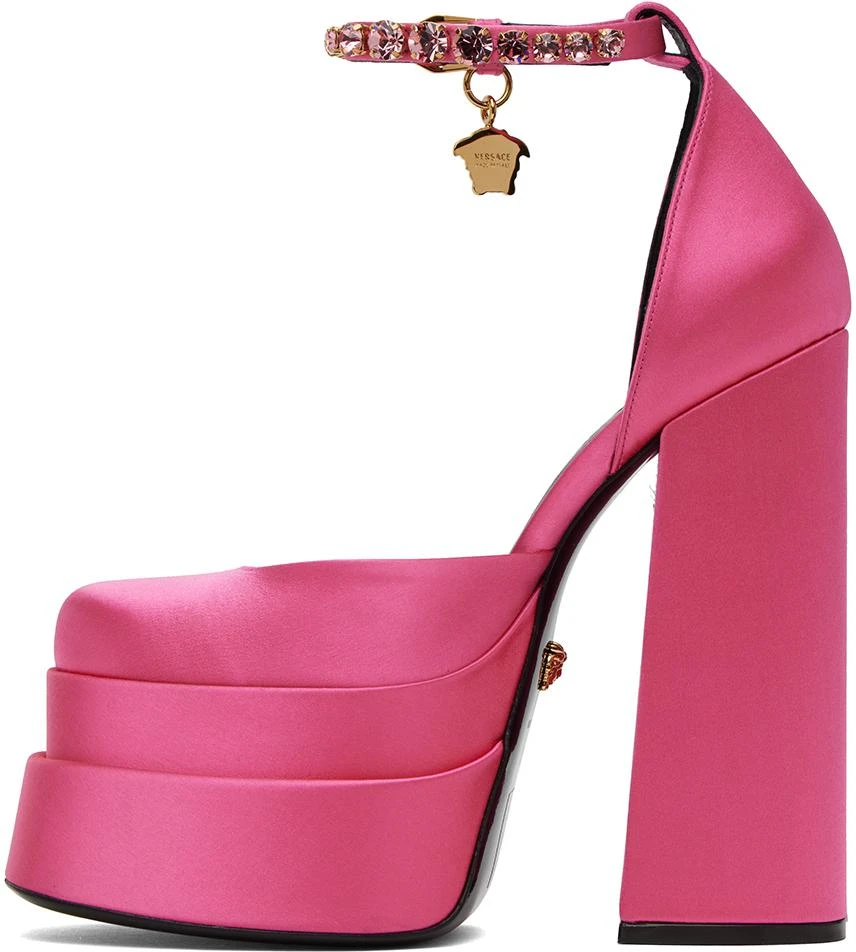 Versace Pink Medusa Aevitas Platform Heels 3
