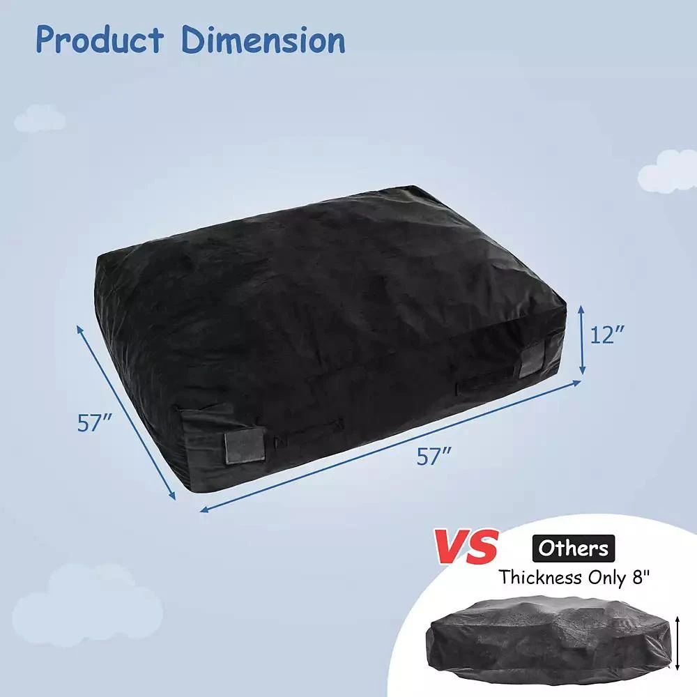 Costway 47" x 35.5" Crash Pad Sensory Mat with Foam Blocks and Washable Velvet Cover 3