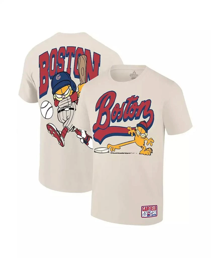 Ripple Junction Men's Cream Garfield Boston Baseball T-Shirt 1