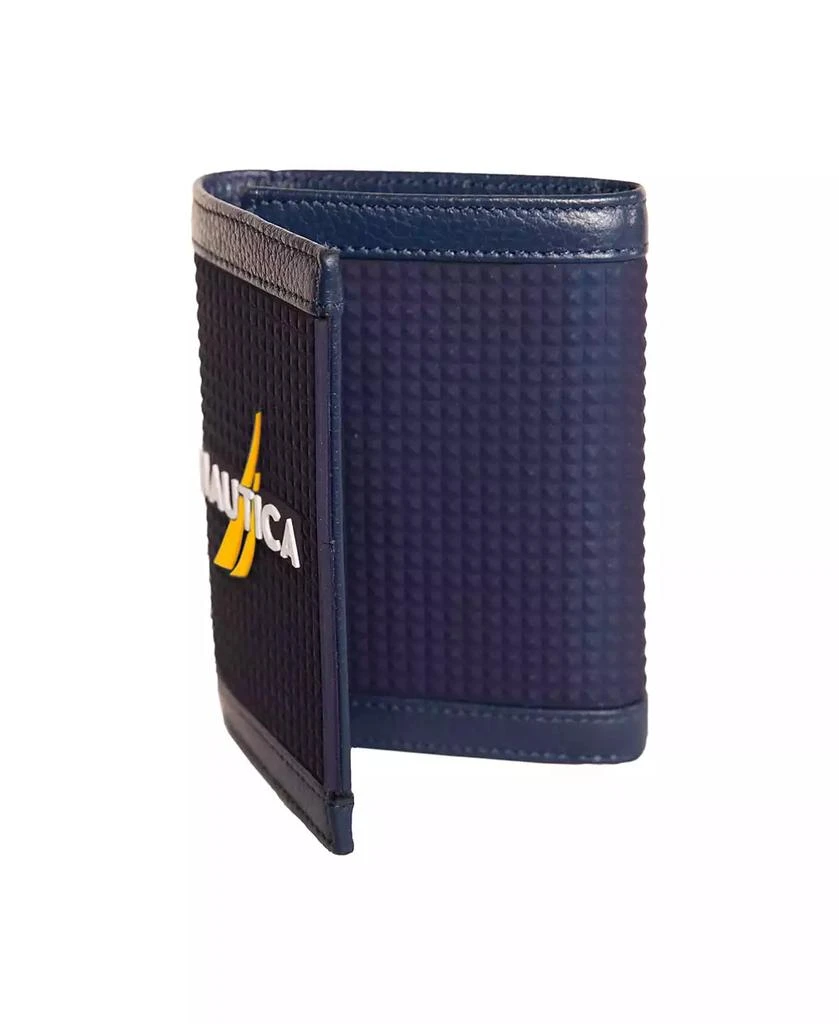 Nautica Men's Logo Rubber Leather Trifold Wallet 6