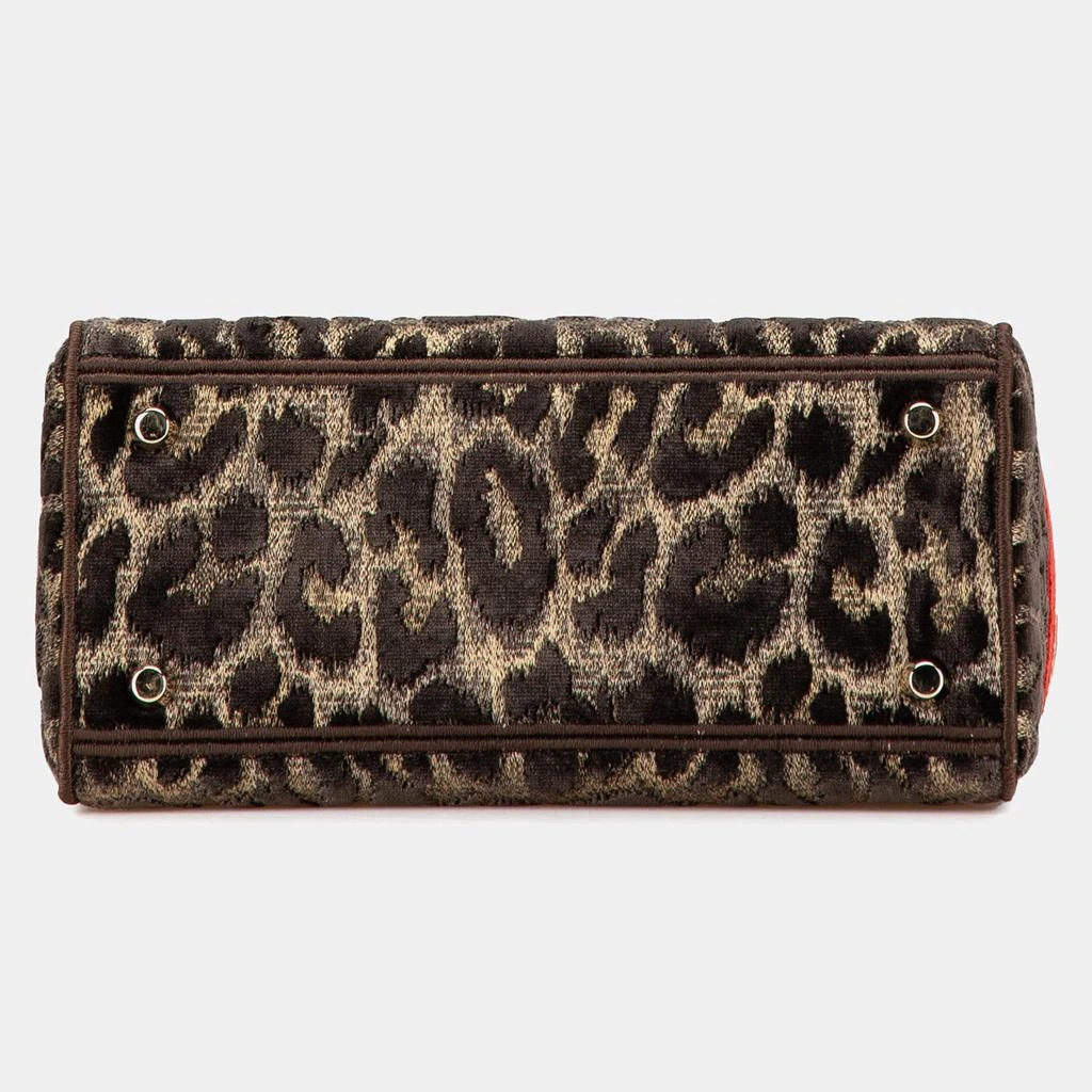 Dior Dior Brown Mizza Medium Embroidered Velvet Leopard Lady D Lite Bag 5