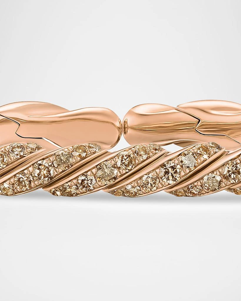 David Yurman Sculpted Cable Flex Bracelet with Diamonds in 18K Rose Gold, 5mm 4
