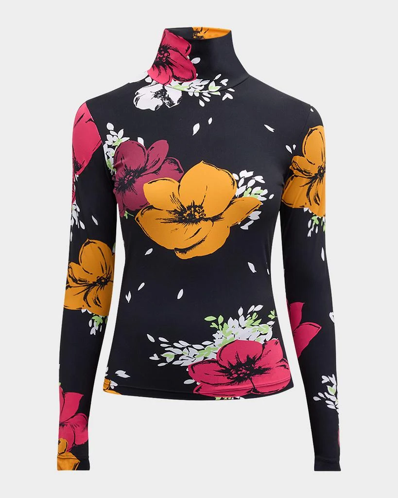 Moschino Jeans Floral Print Turtleneck Top 1