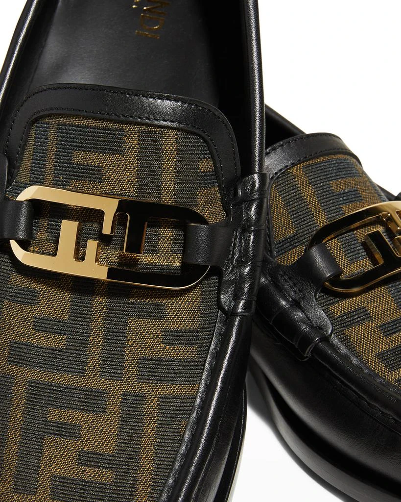 Fendi Men's FF O'Lock Leather Loafers 5