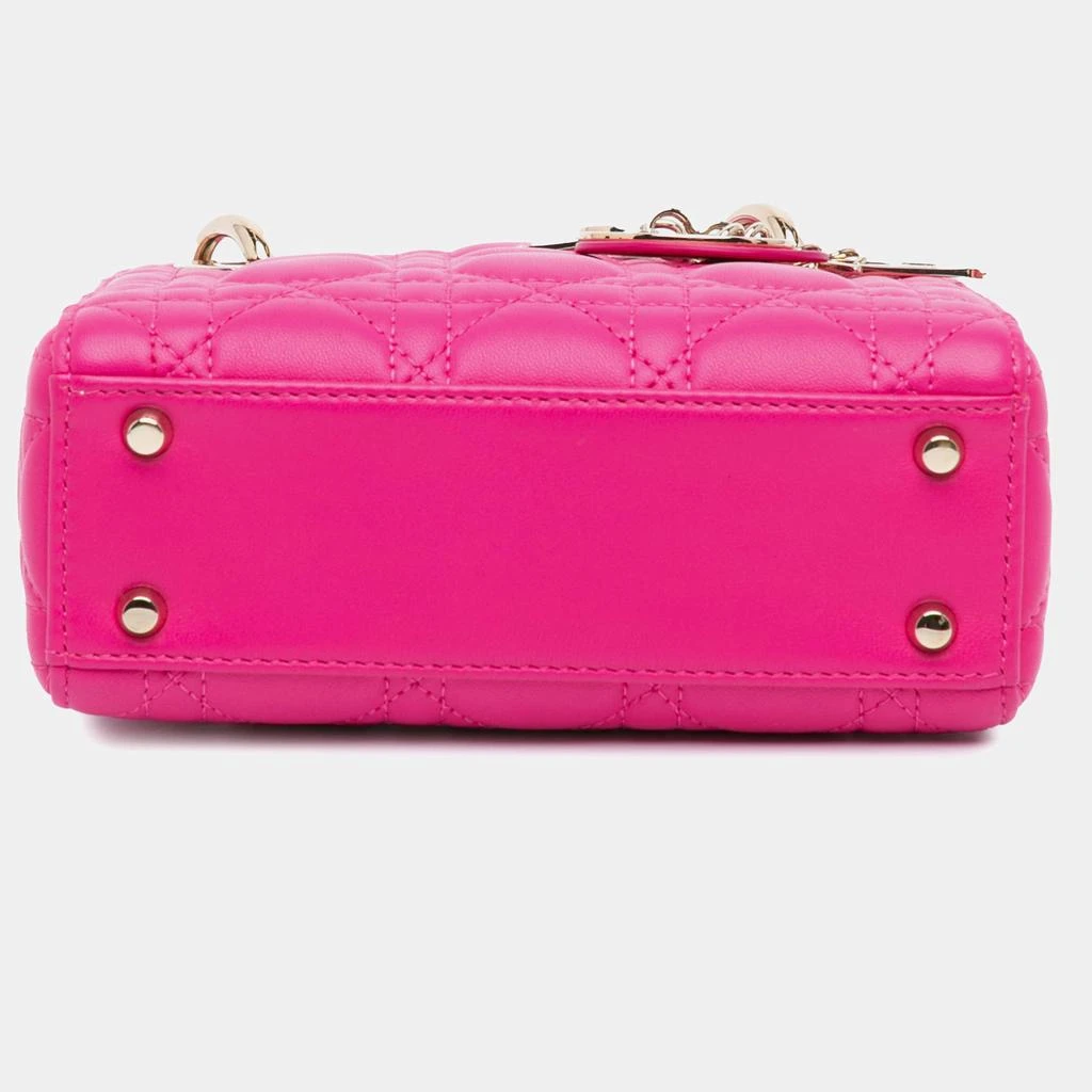 Dior Dior Pink Lambskin Mini Lady Dior Tote Bag 5