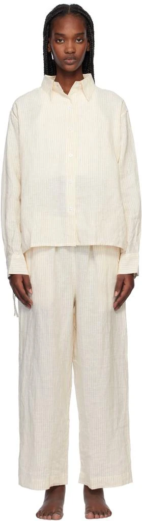 Deiji Studios Off-White Tie Split Pyjama Set 1