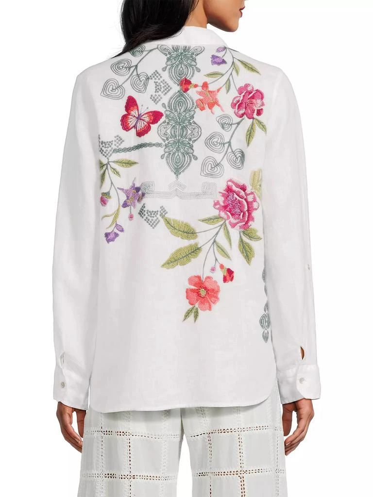 Johnny Was Dacie Embroidered Linen Shirt 5