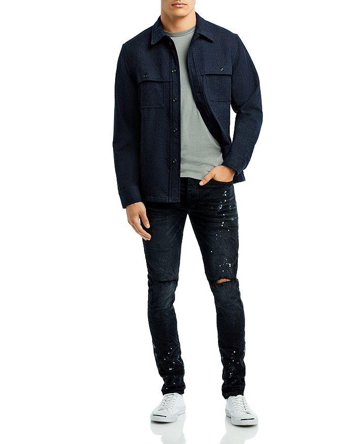 Purple Brand Paint Splatter Ripped Knee Black Skinny Jeans