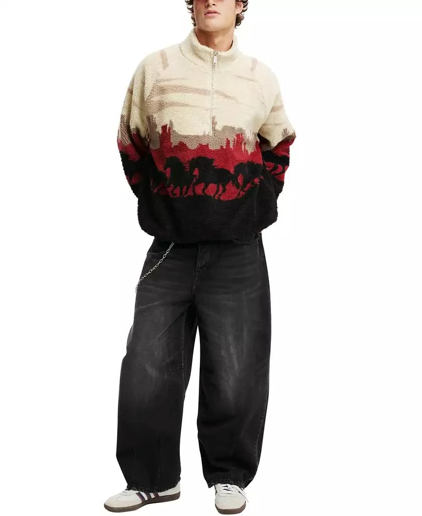 Cotton On Men's Teddy 1/2 Zip Fleece Sweatshirt 3