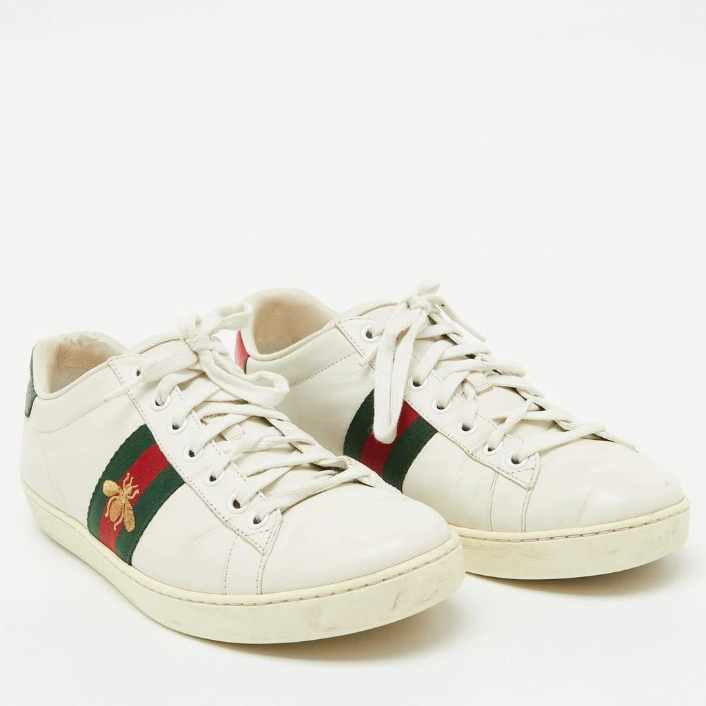 Gucci Gucci White Leather Bee Embroidered Ace Sneakers Size 40 4