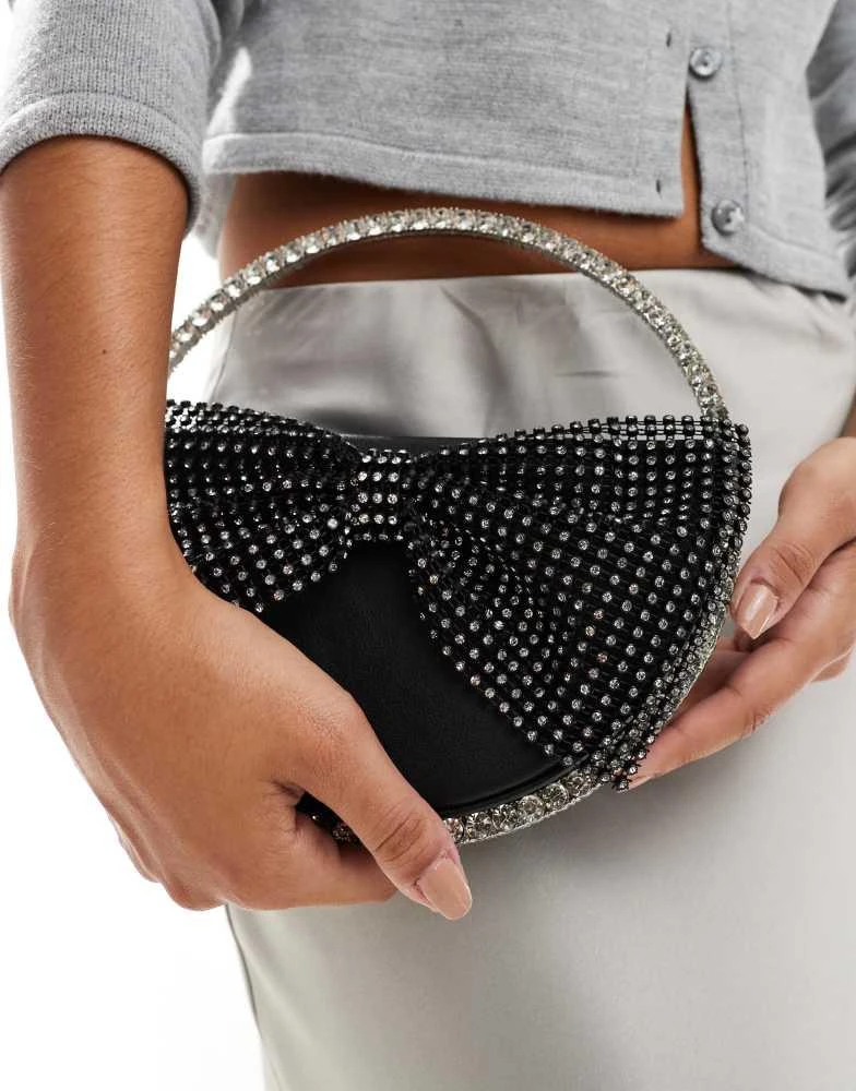 Public Desire Public Desire The Alessia Bow jewel clutch in black 3