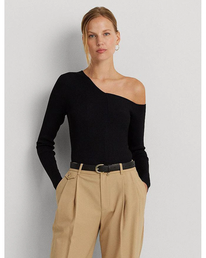 Lauren Ralph Lauren One Shoulder Ribbed Sweater 4