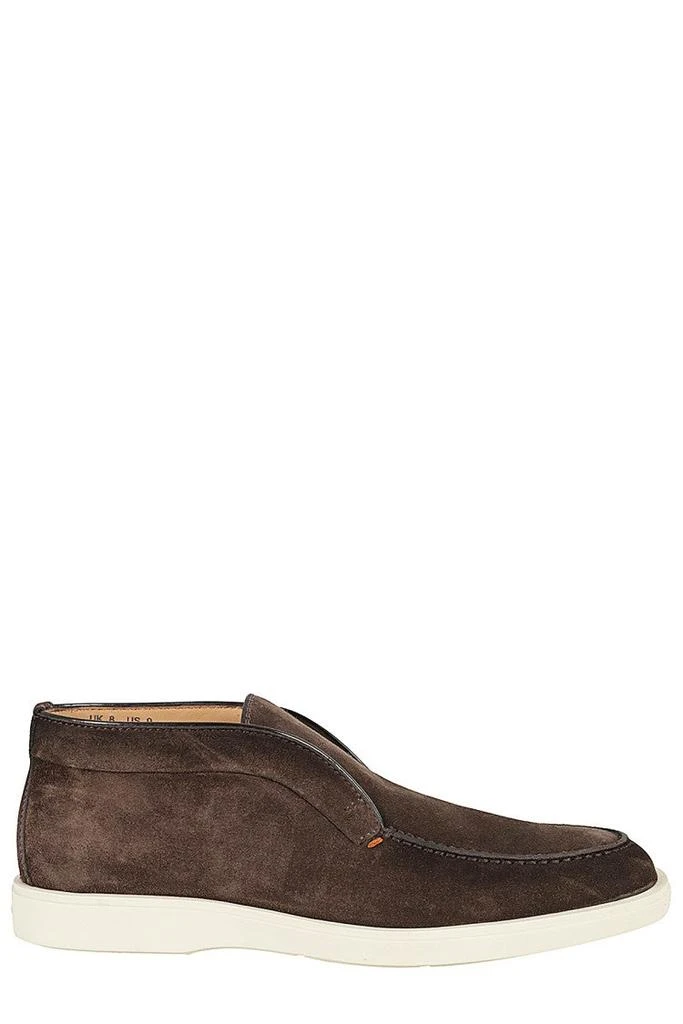 Santoni Slip-On Dark Brown Suede Shoes 1
