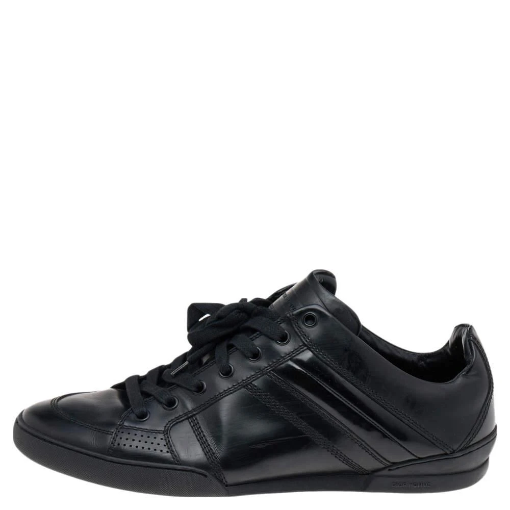 Dior Dior Homme Black Patent and Leather Low Top Sneakers Size 39.5 2