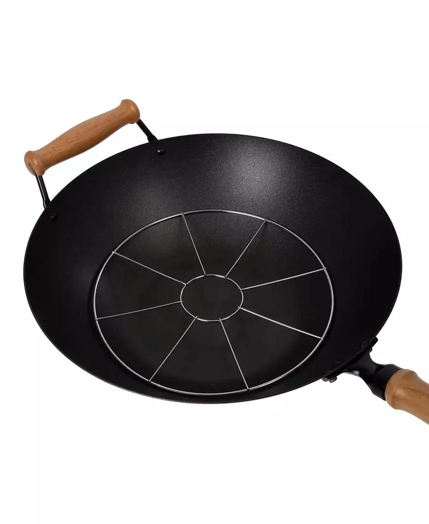 Honey Can Do Professional Series 14" Carbon Steel Nonstick Wok Set with Lid and Maple Handles, 10 Pieces 6