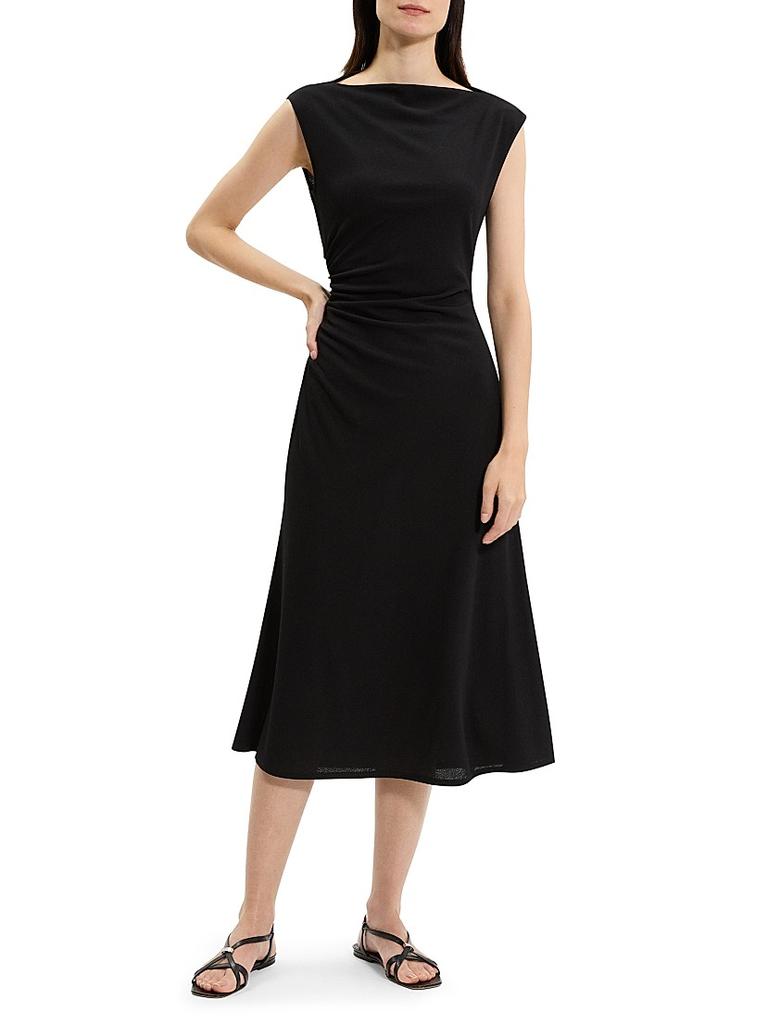 Theory Drape Boatneck Midi-Dress