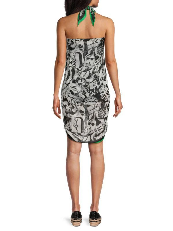 Karl Lagerfeld Paris Pearls & Chain Print Scarf 3
