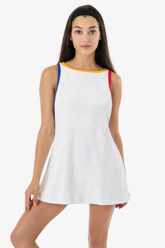 Los Angeles Apparel RLT3629 - Loop Terry Boatneck A-Line Dress 1