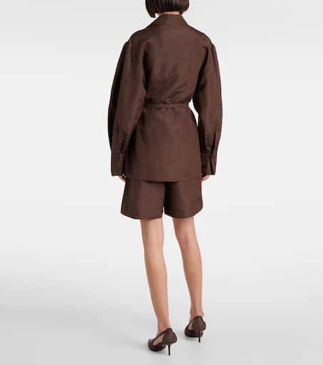 Max Mara Affari belted linen and silk shirt 3