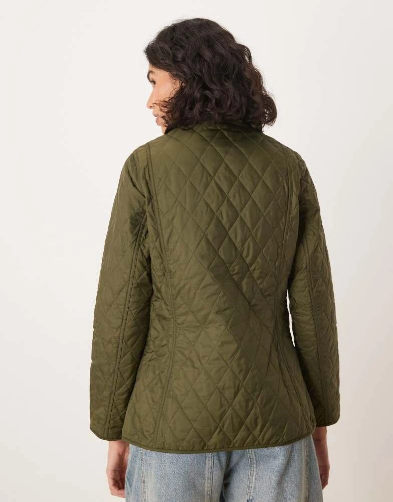 Barbour Barbour Annandale diamond quilt jacket with cord collar in olive 4