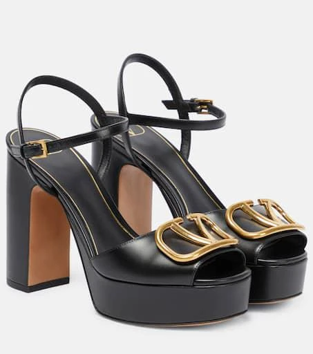 Valentino VLogo leather platform sandals 1