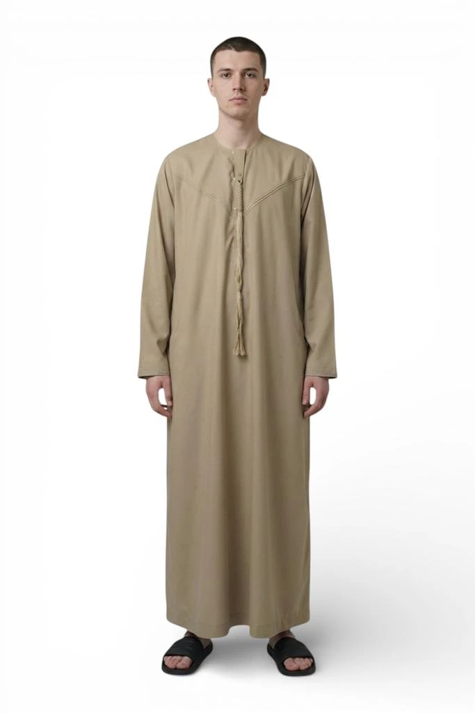 Arabic Thobes Men
s Eid Beige Moroccan Jubba Robe Djellaba Ramadan Eid Thobe - HM11