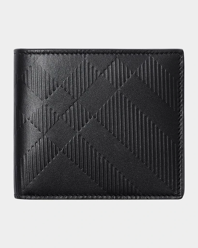 Burberry Men's Embossed Check Leather Bifold Wallet 1