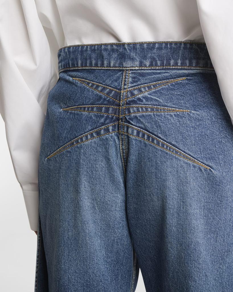 Alaia Slit Rounded Petal Denim Pants - Leggings - Compare