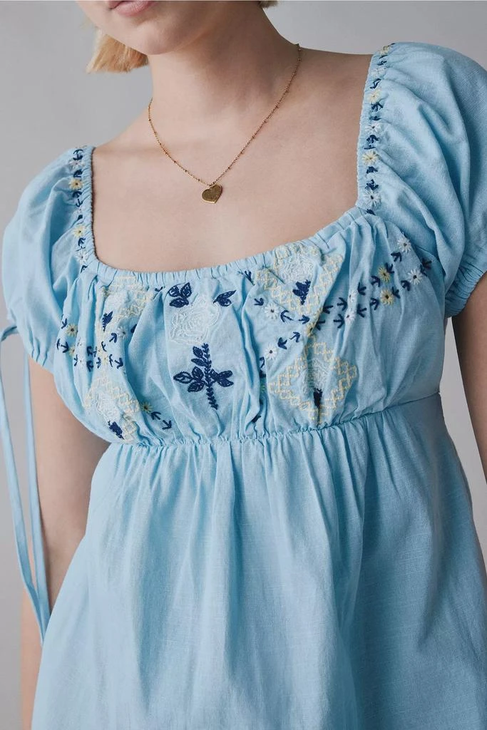 Kimchi Blue Kimchi Blue Marcella Embroidered Tie-Back Babydoll Mini Dress 2