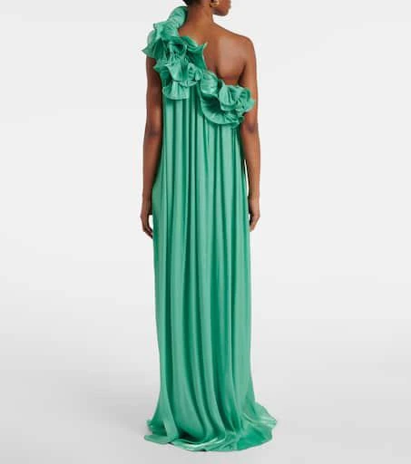 Costarellos Charmain lamé georgette gown 3