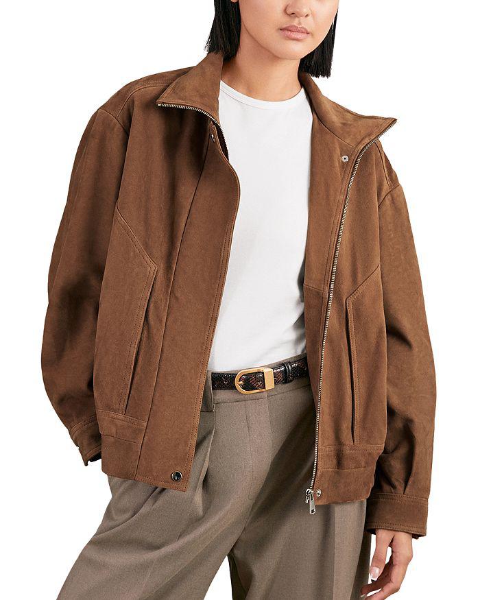 REISS Hanson Suede Trucker Jacket - Jackets - Free Shipping