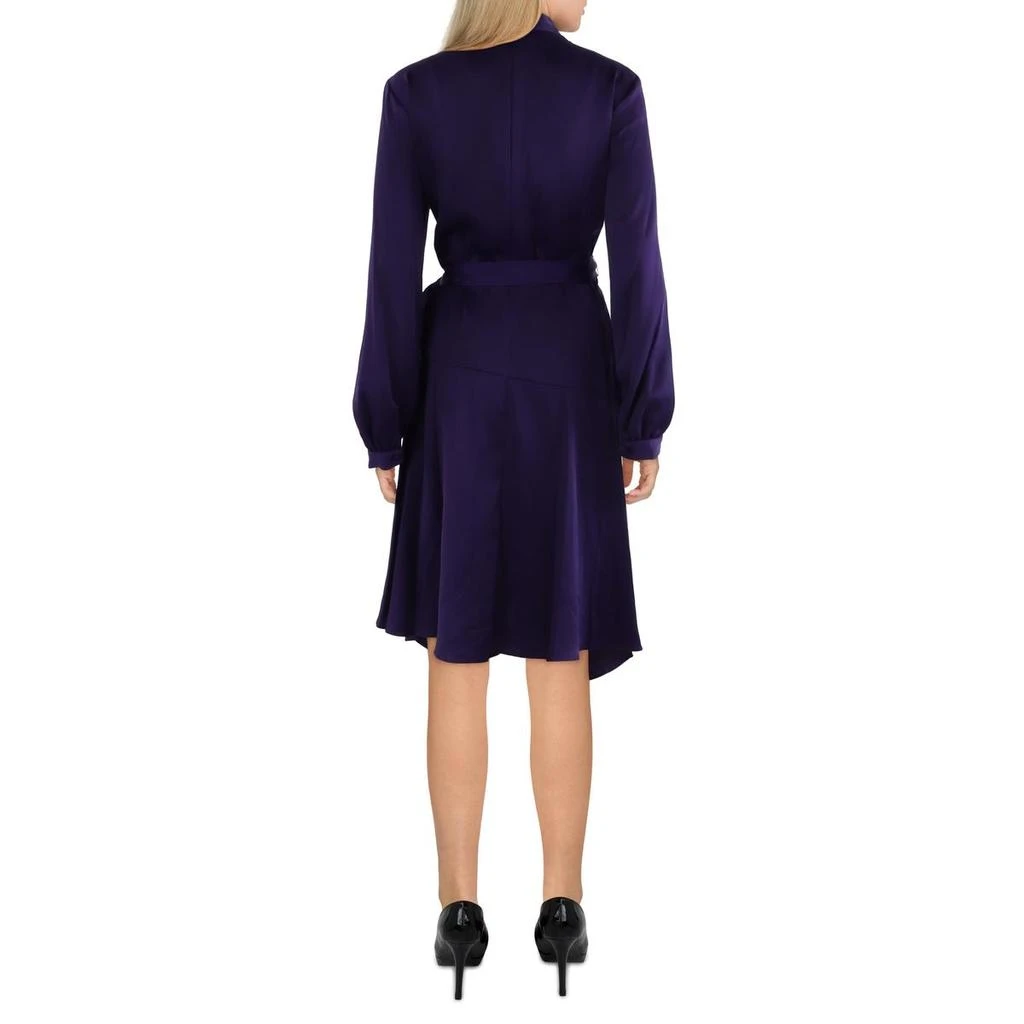 Gabby Skye Womens Satin Knee-Length Wrap Dress 2