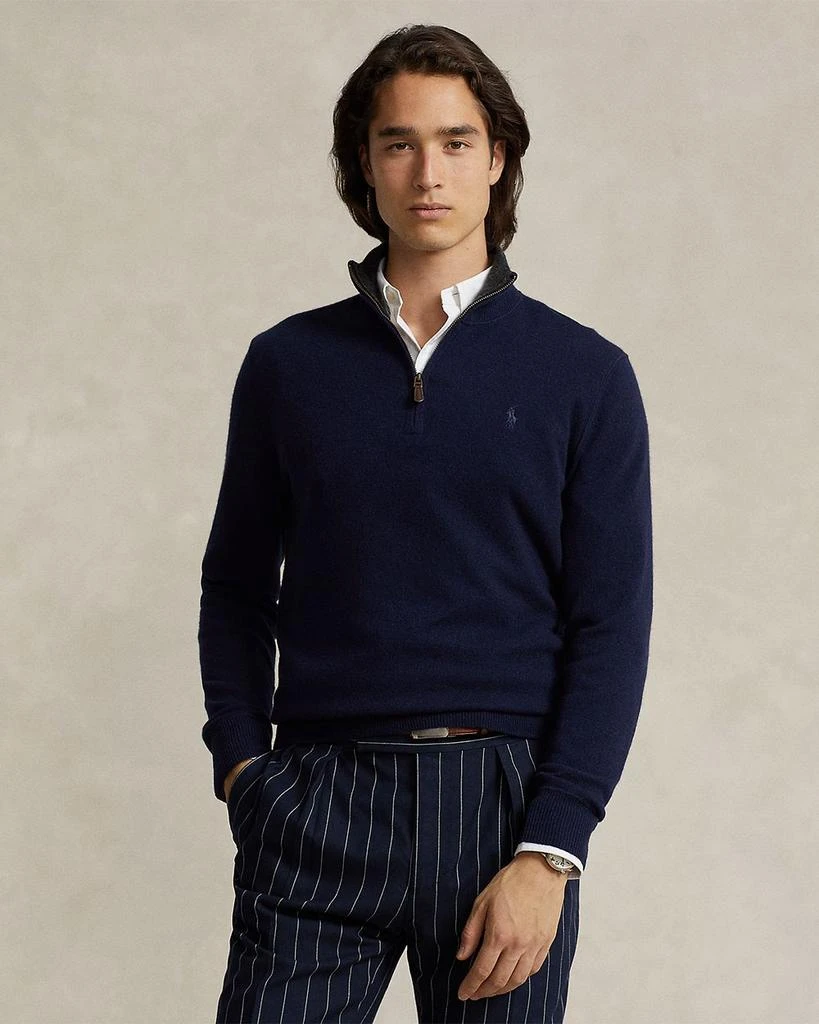 Ralph Lauren Cashmere Regular Fit Quarter Zip Mock Neck Sweater - Exclusive 1