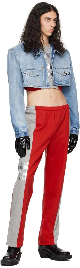 VTMNTS Red & Gray 'Extreme System' Lounge Pants 4
