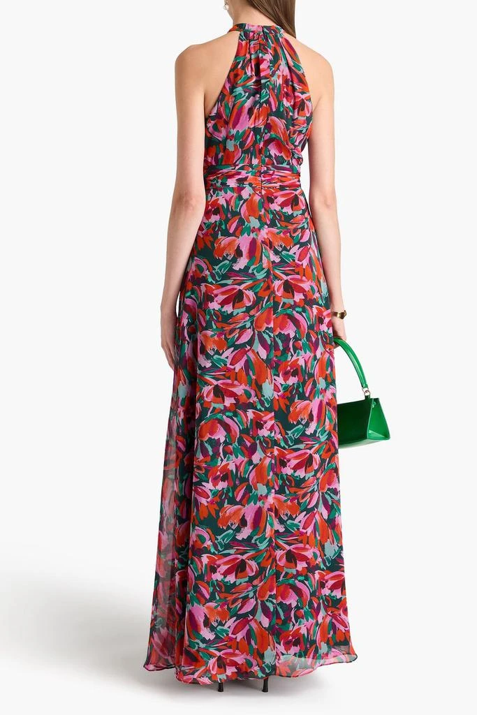 MIKAEL AGHAL Gathered floral-print chiffon maxi dress 3