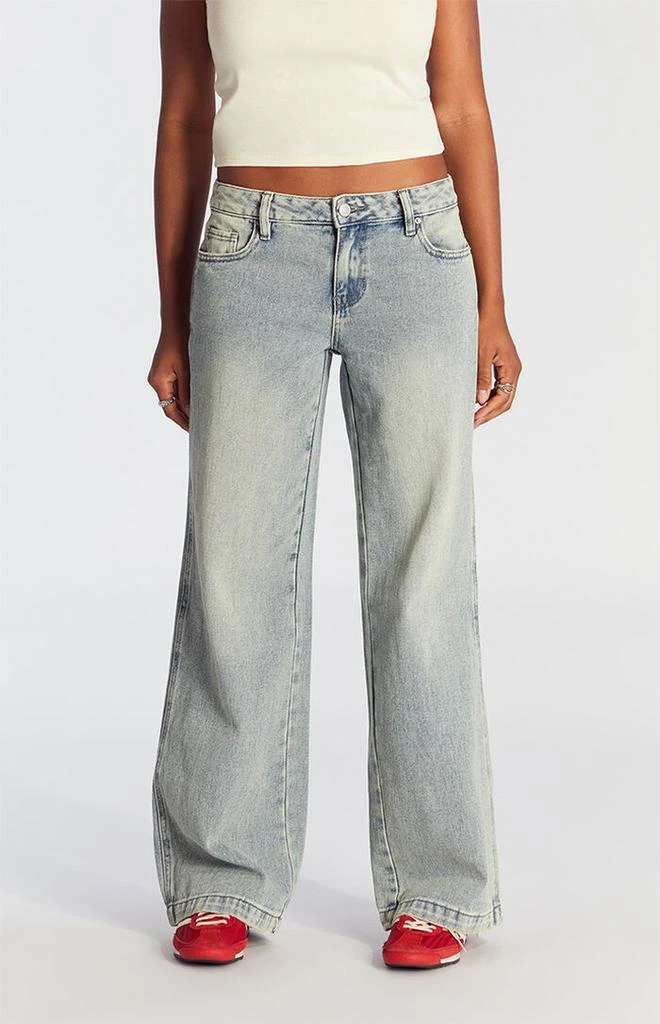 PacSun Casey Tint Low Rise Baggy Jeans Medium Indigo Wash 3
