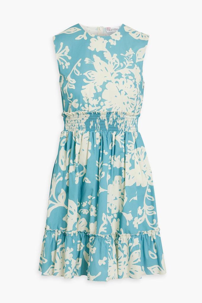 RED Valentino Ruffled floral-print cotton-poplin mini dress