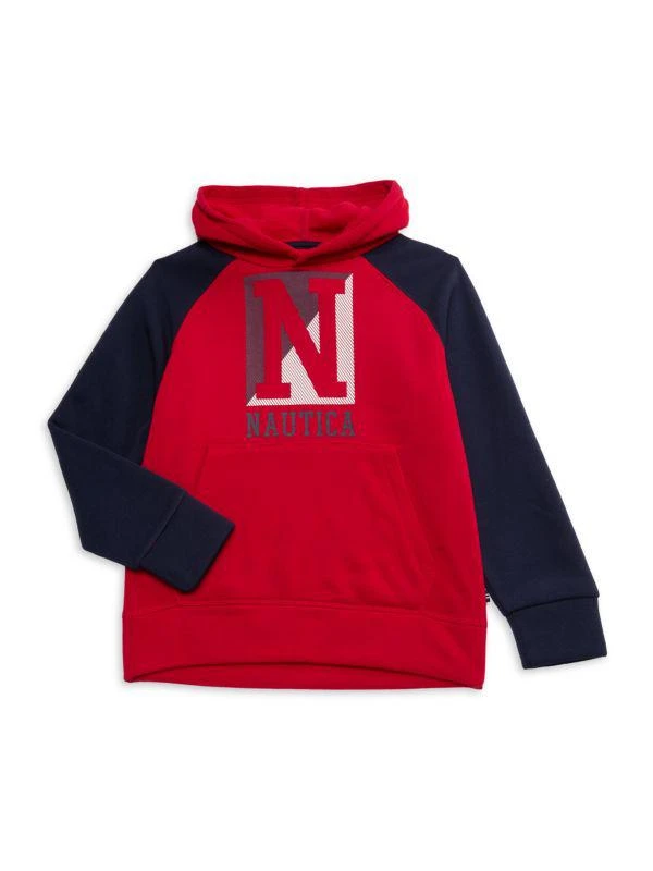 Nautica Boy's Logo Raglan Sleeve Hoodie 1