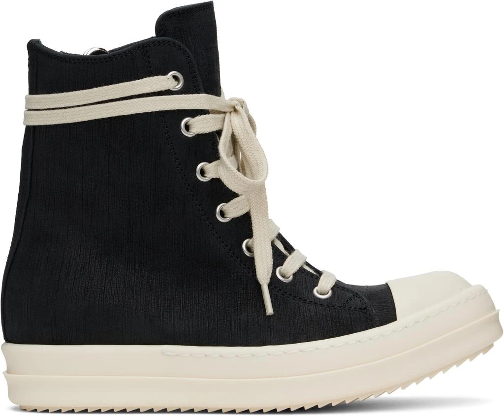 Rick Owens Black Hollywood Bull Leather Sneakers 1