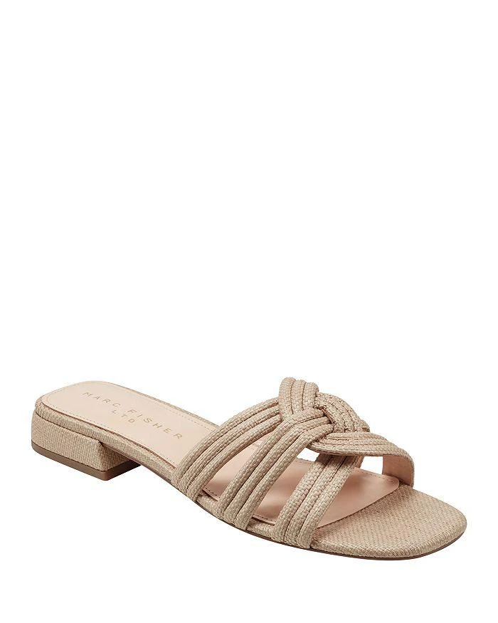 Marc Fisher Women's Casara Square Toe Interlink Strap Slide Sandals  1