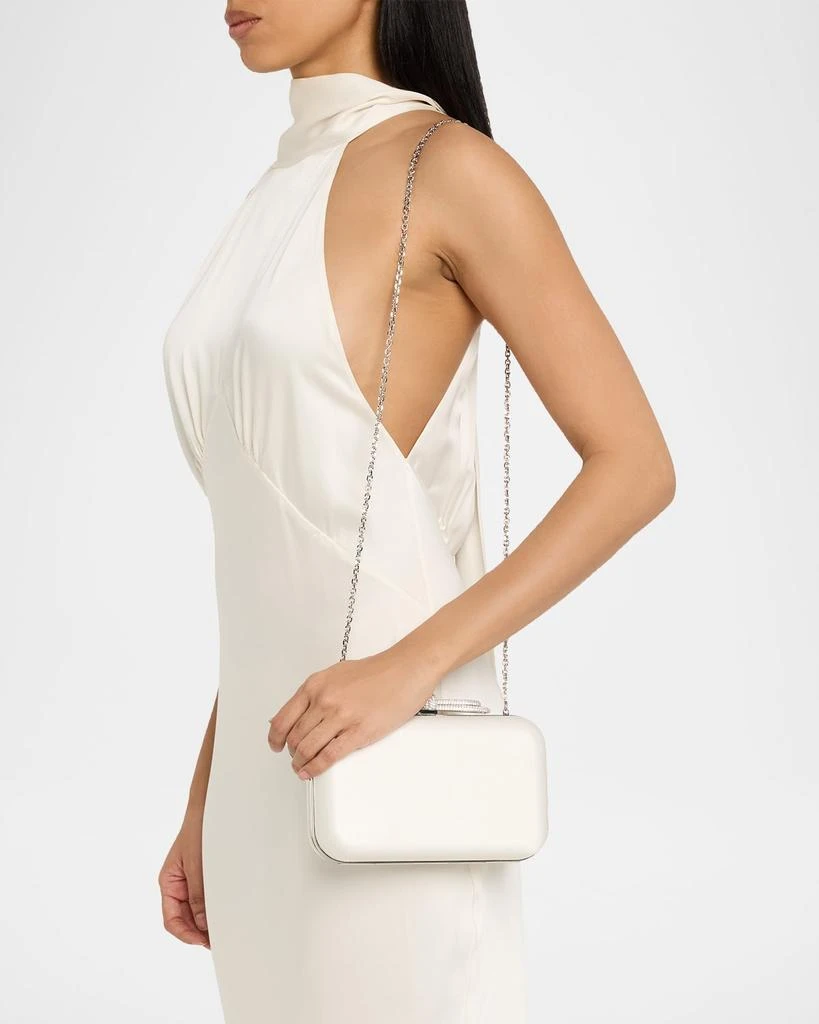 Mach 
Mach Satin Double Crystal Bow Clutch Bag 2