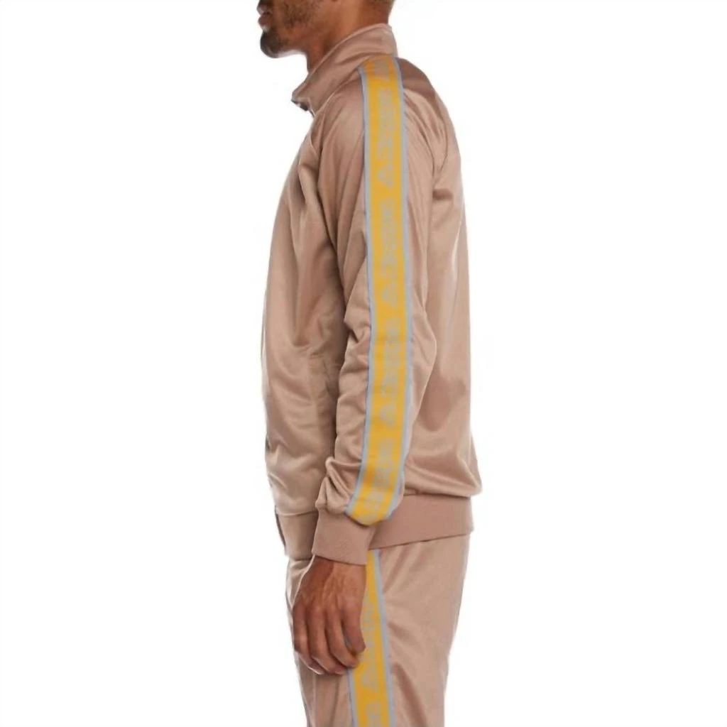 Kappa Men's Logo Tape Artem 2 Track Jacket In Brown/orange-Blue/beige 3