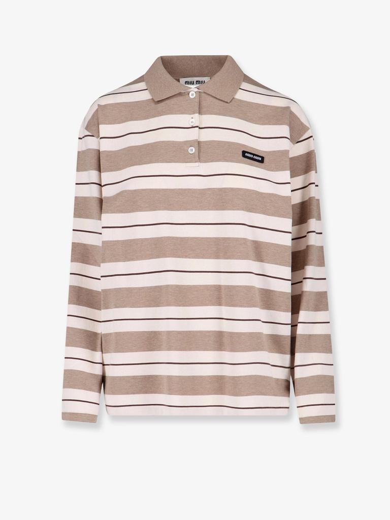 Miu Miu Striped cotton polo shirt