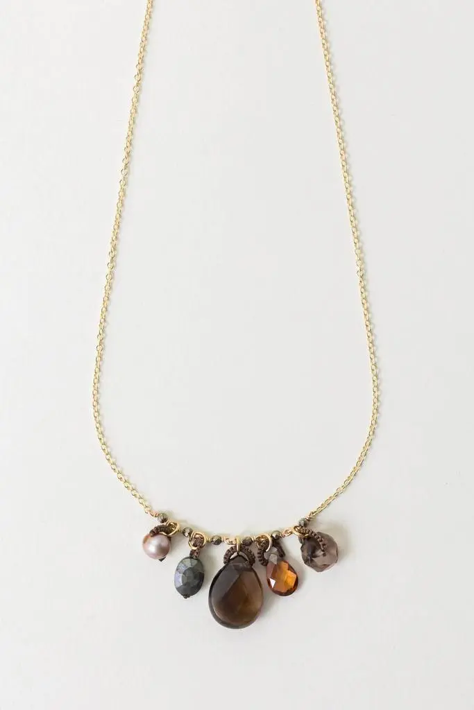 Danielle Welmond Danielle Welmond - Women's Vermeil Necklace With Gemstone Dangles