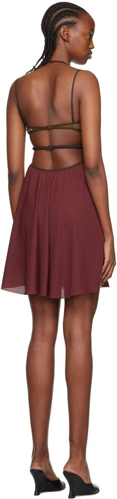 Nensi Dojaka Burgundy Draped Double Bra Minidress 3