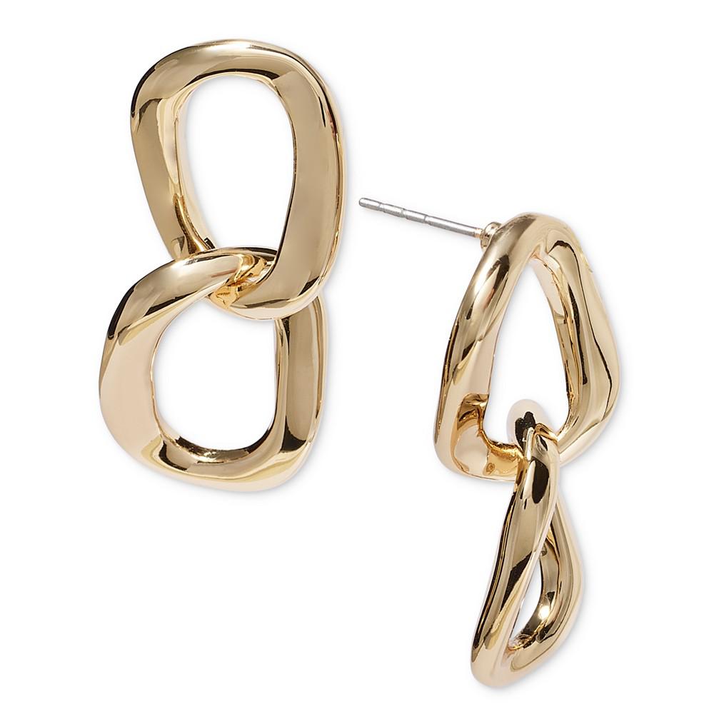 On 34th Sculptural Chain Link Double Drop Earrings, Created for Macy's