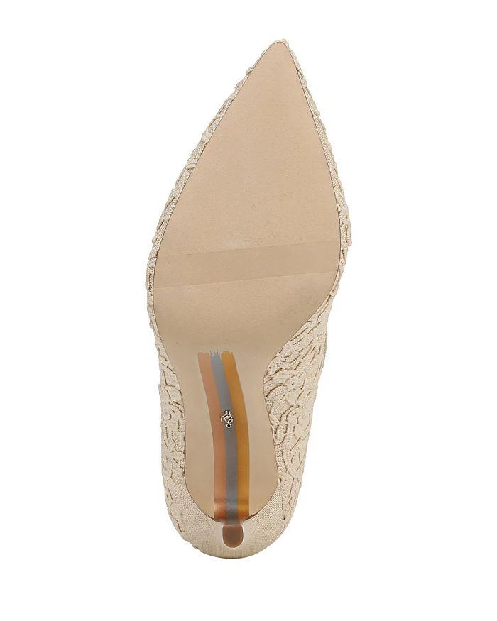 Sam Edelman Women's Hazel Pointed Toe Floral Topstitching High Heel Pumps 3