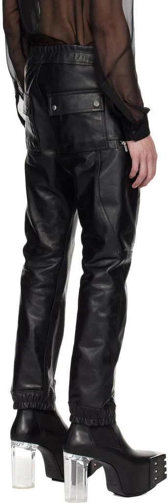 Rick Owens Black Bauhaus Leather Cargo Pants 3