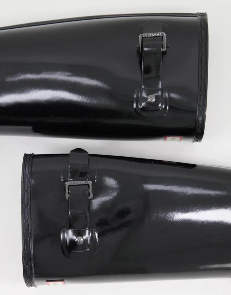 Hunter Hunter Original Refined tall wellington boots in black gloss 3