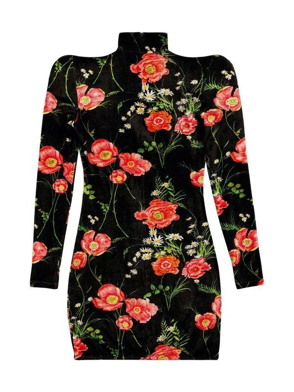 Balenciaga Poppy Velvet Turtleneck Dress 2
